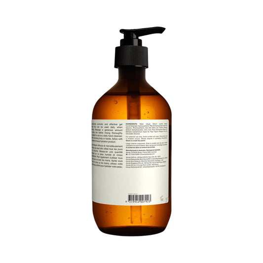 Aesop A Rose By Any Other Name body cleanser sprchový gél v 500ml hnedej plastovej fľaši s pumpičkou - predný pohľad